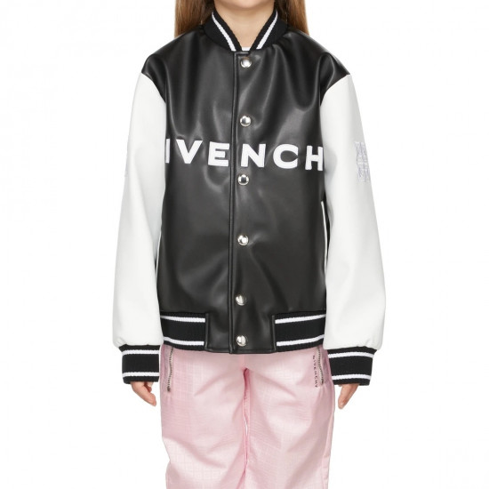 Givenchy Kids Logo-Embroidered Faux-Leather Bomber Jacket
