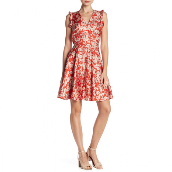Rebecca Taylor Cherry Blossom Sleeveless Silk Dress