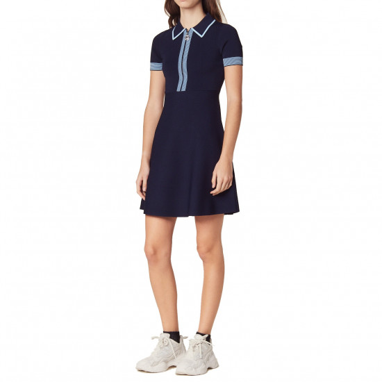 Sandro Lue Zip Collar Knit Polo Dress - Day - Dresses - Clothing