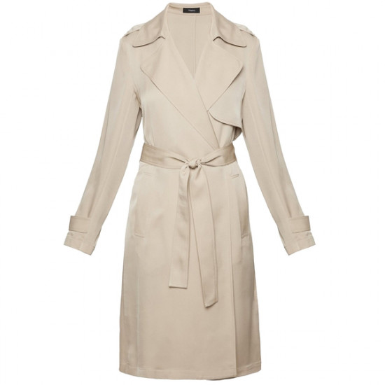 Theory Oaklane Silk Trenchcoat - This week/month - Just in