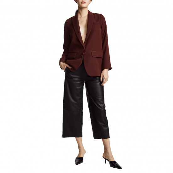 Vince High-Rise Cropped Leather Culottes