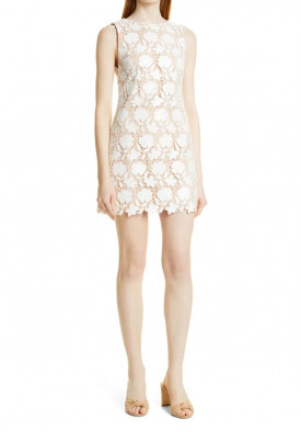 Alice + Olivia Clyde Floral Lace Sleeveless Mini Dress