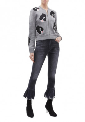 Alice + Olivia Theron Stace Face Zip Front Cardigan