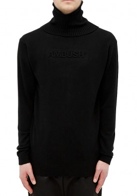 Ambush Embossed Logo Wool-Blend Turtleneck Sweater