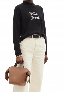 Bella Freud Gothic Logo-Intarsia Cashmere Sweater