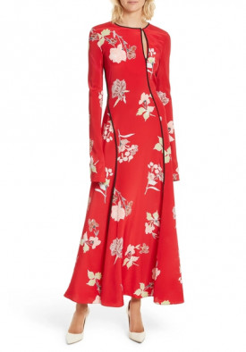 Diane von Furstenberg Everton-Print Bias-Cut Long Silk Dress