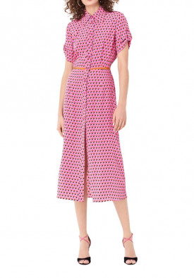 Diane von Furstenberg Georgia Silk Crepe De Chine Midi Shirt Dress