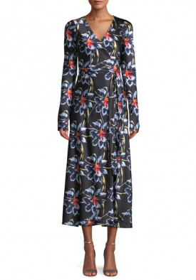 Diane von Furstenberg The DVF Tilly Lanell Floral Print Satin Dress