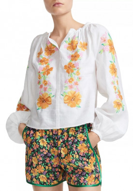 MAJE EMBROIDERED FLORAL BLOUSE