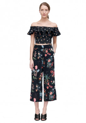 Rebecca Taylor Meadow Off-the-Shoulder Floral Top