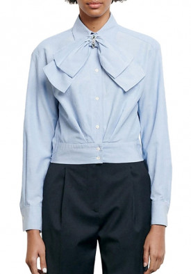 Sandro Saul Removable Bow Cropped Shirt