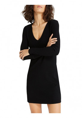 Theory Wooster Crepe Knit Long-Sleeve V-Neck Dress