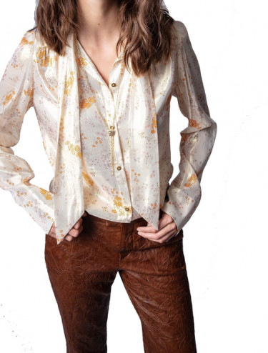 Zadig & Voltaire Tioly Metallic Spark Flowers Shirt