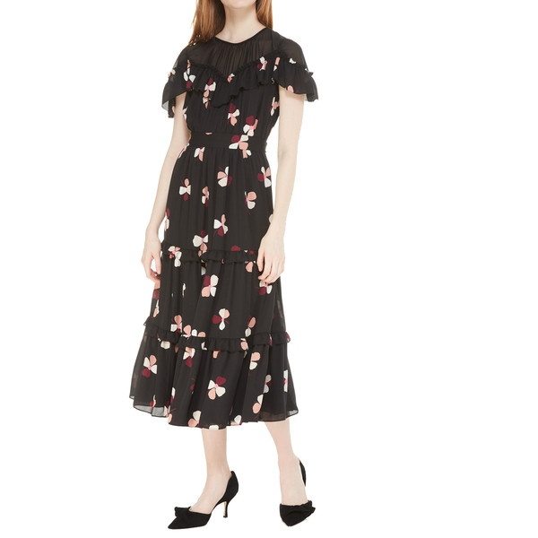 Kate Spade Dusk Buds Ruffle Midi Dress - This week/month - Just in