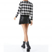 Alice + Olivia Gleeson Appliqué Checkerboard Sweater