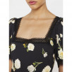 Alice + Olivia Wylie Floral Square Neck Puff Sleeve Dress