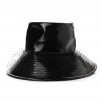 Dior Teddy-D Vinyl Large Brim Bucket Hat with Net Veil