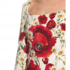 Dolce & Gabbana Open-Neck Poppy & Daisy Cady Sheath Dress