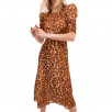 Kate Spade Panthera Clip Dot Puff-Sleeve Midi Dress