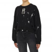 R13 Paint Splatter Cropped Crewneck Sweatshirt