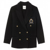 Sandro Navie Chest Patch Wool-Blend Double-Breasted Blazer