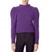 Sandro Hibou Ribbed Oversize-Shoulder Wool Sweater