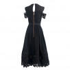 Ted Baker London Nacii Structured Lace Cold-Shoulder Midi Dress