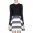 Alice + Olivia Stripe-Skirt Fit & Flare Mini Dress