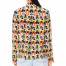 Alice + Olivia Willa Stace Face Silk Placket Top